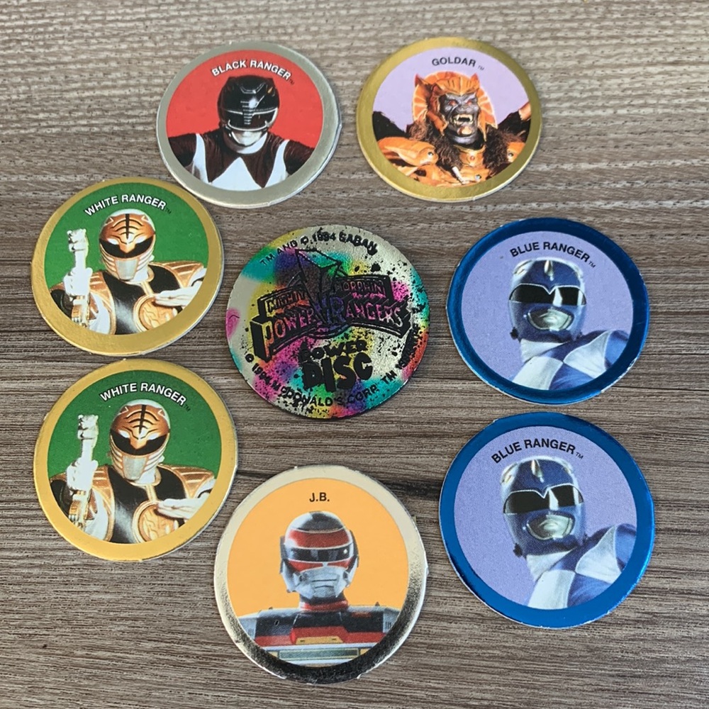 Power Rangers Pogs 1 Slammer 7 Caps McDonald 1994 WPF Mighty Morphin MMPR Saban - Picture 8 of 9